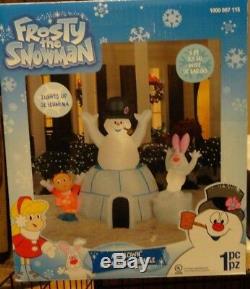 New Christmas Airblown Inflatable 5 Ft Wide Frosty Igloo Scene With Karen Yard