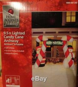 New Christmas Airblown Inflatable Huge 9.5 Foot Candy Cane Archway Yard Deco