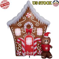 New Christmas Inflatable Gingerbread House Yard Decor 8.5ft Light Up Scene