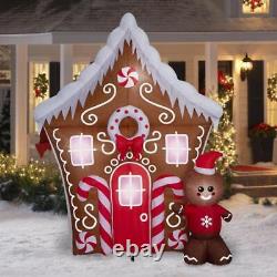 New Christmas Inflatable Gingerbread House Yard Decor 8.5ft Light Up Scene