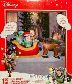 New Disney Pixar 8 Ft Long Toy Story Woody Buzz Christmas Gemmy Inflatable