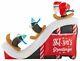 New! Gemmy Airblown 9 Ft. Width Inflatable Santa Ski Scene Penguins Christmas