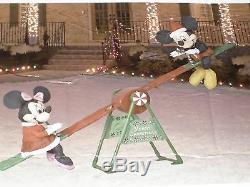 New Gemmy Over 7' Animated Christmas Teeter Totter See Saw Mickey & Minnie Mouse