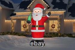 New Giant 14 Ft Tall Led Christmas Waving Santa Claus With Tree Gemmy Inflatable