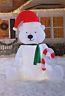 New Giant 9 Ft Tall Lighted Christmas Santa Polar Bear Candy Inflatable By Gemmy