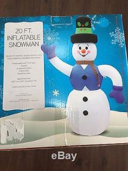 New Gigantic 20 Foot Tall Christmas Lighted Snowman Inflatable Yard Decoration