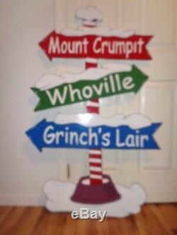 New Grinch Mt. Crumpit, Whoville Pole Sign Christmas Yard Art Decor