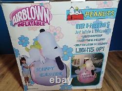 New Rare Nos Vintage 2004 Gemmy 6' Snoopy Easter Egg Lighted Airblown Inflatable