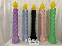 New Vintage 35-inch Tall, Rare Union Products Birthday Candle Blow Molds/Set 1