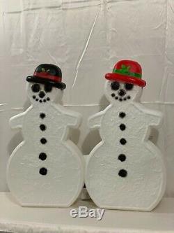 New, Vintage, Two Lighted Gingerbread Snowmen, Union Products Holiday Blow Molds