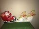 New Vintage Union Christmas 31 Wide Santa & Sleigh Lighted Blow Mold Decoration