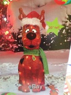Nib CHRISTMAS 3D 20 TINSEL SCOOBY DOO With SANTA HAT HOLIDAY YARD PROP DECORATION