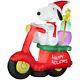Nib Snoopy Woodstock Christmas Inflatable Airblown Moped Scooter Motorcycle