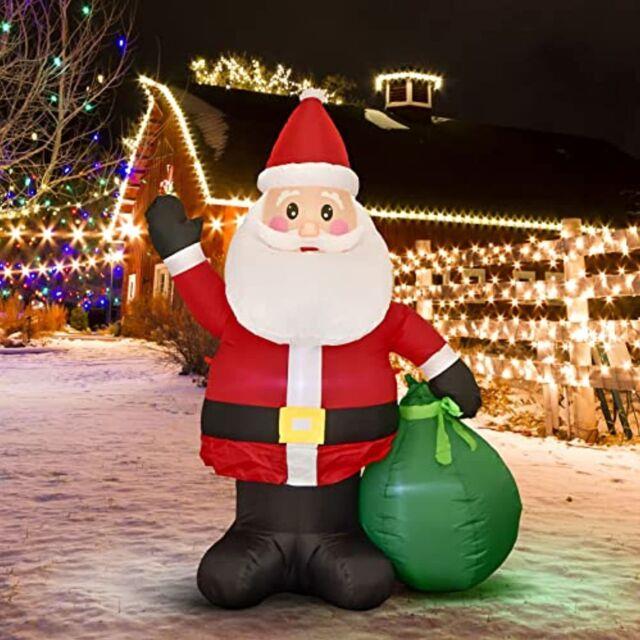 Nifti Nest 6 Ft Christmas Inflatable Decorations, Happy Santa Claus With Gift