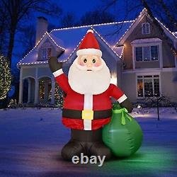 Nifti Nest 6 Ft Christmas Inflatable Decorations, Happy Santa Claus with Gift