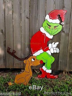 ON SALE! GRINCH Stealing the CHRISTMAS Lights w MAX the Reindeer Yard Decoration