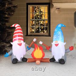 Occasions 6' INFLATABLE CAMPFIRE GNOMES with INNER, 3.5 Ft Tall, Multicolored