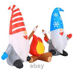 Occasions 6' INFLATABLE CAMPFIRE GNOMES with INNER, 3.5 Ft Tall, Multicolored