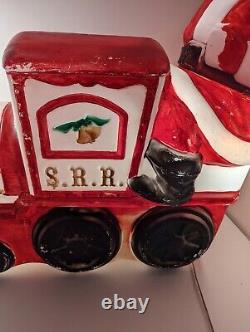Original Rare Empire Christmas Santa Train & Tender Car Lighted Blow Mold Works