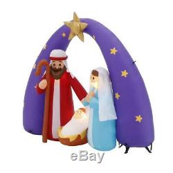 Outdoor Christmas Pre-lit Inflatable Airblown 6 ft Nativity Metallic Fuzzy Scene