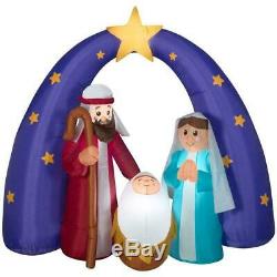 Outdoor Christmas Pre-lit Inflatable Airblown 6 ft Nativity Metallic Fuzzy Scene