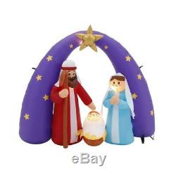 Outdoor Christmas Pre-lit Inflatable Airblown 6 ft Nativity Metallic Fuzzy Scene