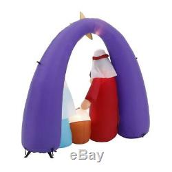 Outdoor Christmas Pre-lit Inflatable Airblown 6 ft Nativity Metallic Fuzzy Scene