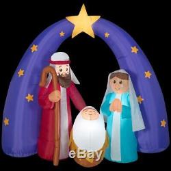 Outdoor Christmas Pre-lit Inflatable Airblown 6 ft Nativity Metallic Fuzzy Scene