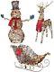 Outdoor Christmas Yard Decorations Lighted Grapevine Starry Snowman Sleigh Deer