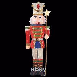 Outdoor Homes 5-Feet Holiday Christmas Lighted Tinsel Nutcracker Soldier Decor