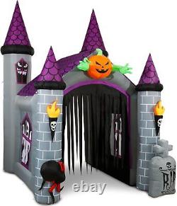 Outdoor Inflatable Halloween Decor Lighted 12 Ft Tall Huge Haunted House Archway