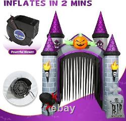 Outdoor Inflatable Halloween Decor Lighted 12 Ft Tall Huge Haunted House Archway