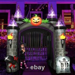 Outdoor Inflatable Halloween Decor Lighted 12 Ft Tall Huge Haunted House Archway