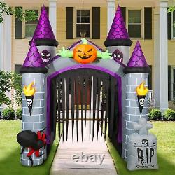 Outdoor Inflatable Halloween Decor Lighted 12 Ft Tall Huge Haunted House Archway