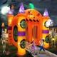 Outdoor Inflatable Halloween Decorations, Lighted 12 Ft Tall Huge Haunted House