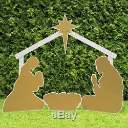 Outdoor Nativity Store Holy Family Outdoor Nativity Set (Standard, Gold)