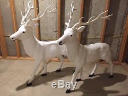 PICK UP ONLY Large White Santa's Best Reindeer Deer Christmas Blowmold Pair
