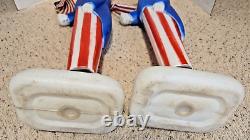 Pair 2 Vintage 1996 United Product Plastic Blow Mold Patriot Uncle Sam Figures