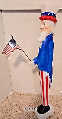 Pair 2 Vintage 1996 United Product Plastic Blow Mold Patriot Uncle Sam Figures