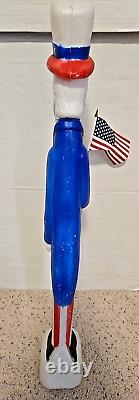 Pair 2 Vintage 1996 United Product Plastic Blow Mold Patriot Uncle Sam Figures