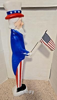 Pair 2 Vintage 1996 United Product Plastic Blow Mold Patriot Uncle Sam Figures