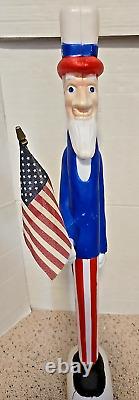 Pair 2 Vintage 1996 United Product Plastic Blow Mold Patriot Uncle Sam Figures