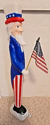 Pair 2 Vintage 1996 United Product Plastic Blow Mold Patriot Uncle Sam Figures