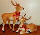Pair Blow Mold Reindeer Deer Standing Laying Led Christmas 27 Small Light Up