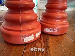 Pair Of Vintage Christmas Empire Blow Mold Lanterns Lamp Posts Light 39.5 Decor