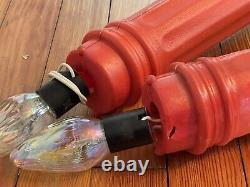 Pair Of Vintage Christmas Empire Blow Mold Lanterns Lamp Posts Light 39.5 Decor