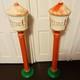 Pair Vintage Empire 48 Lighted Christmas Blow Mold Lamp Post Lanterns Works