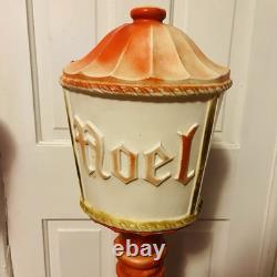 Pair Vintage Empire 48 Lighted Christmas Blow Mold Lamp Post Lanterns Works