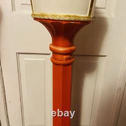 Pair Vintage Empire 48 Lighted Christmas Blow Mold Lamp Post Lanterns Works