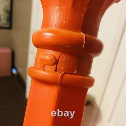 Pair Vintage Empire 48 Lighted Christmas Blow Mold Lamp Post Lanterns Works